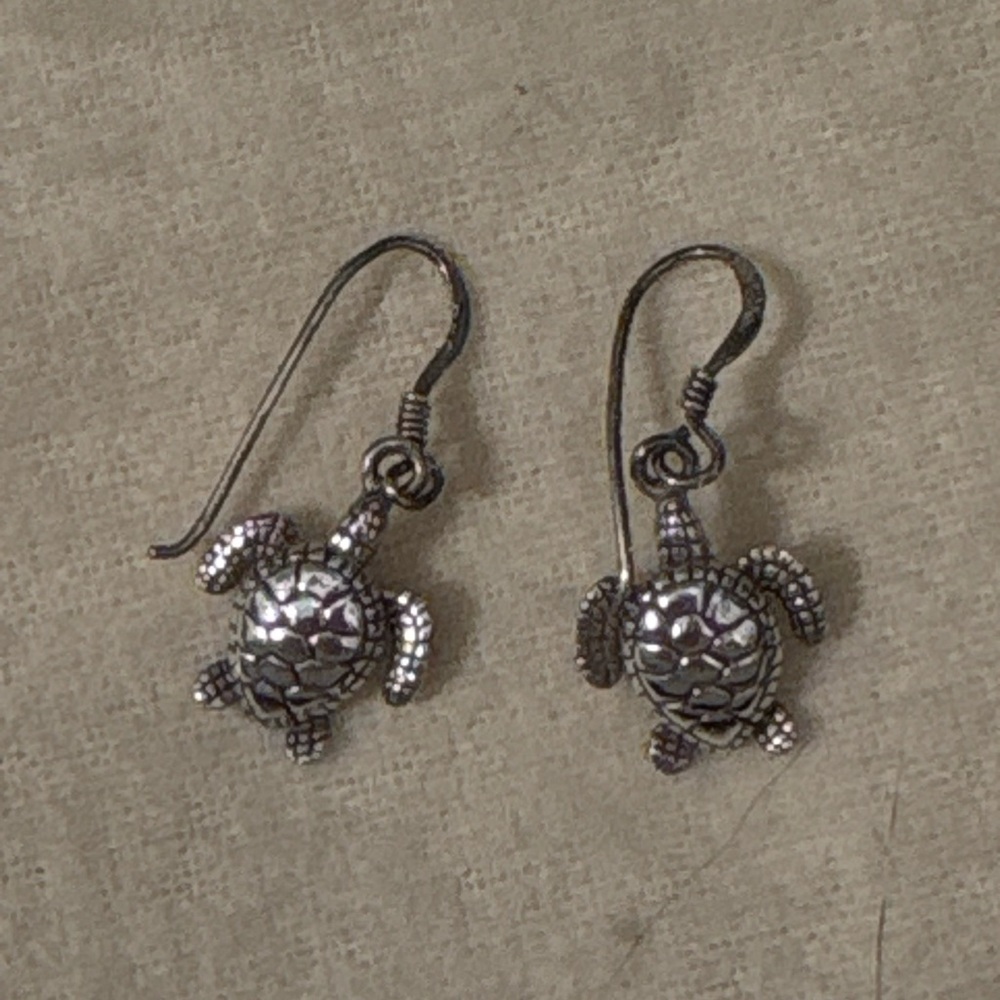 Sterling Silver Turtle Earrings